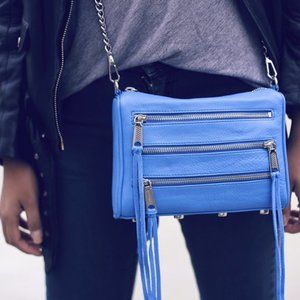 Rebecca Minkoff 5 Zip Mini Crossbody Periwinkle